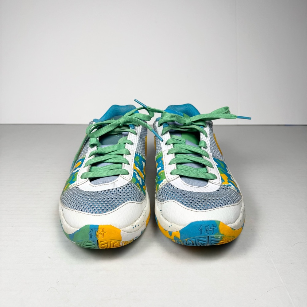 Nike Ja 1 GS Sundial Big Kids Basketball Sneaker, 5 Y/7 W blue yellow green - Picture 4 of 12